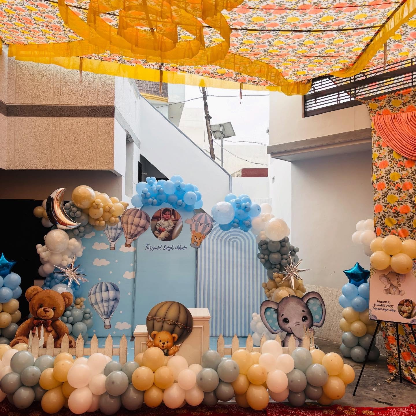 Baby Boy Hot Air Balloon Birthday Decoration